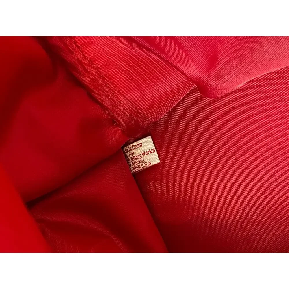 Vintage Bath And Body Works Duffle Bag Overnight Tote Red Faux Leather Alligator